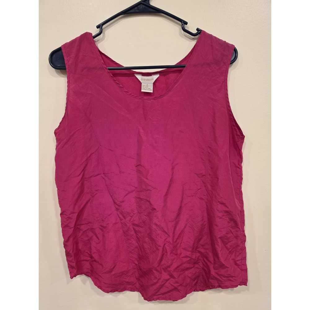 ELLEN ASHLEY 100% SILK Pink Tank Top Blouse Size S Fairycore Career Elegant